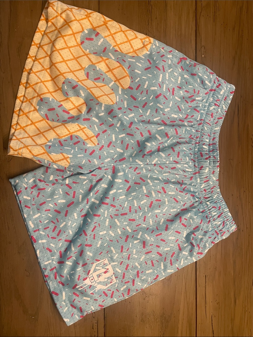Kids' Blue & Orange Sprinkle-Print Elastic-Waist Shorts